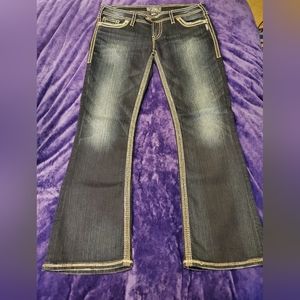 Women's Silver Tuesday Surplus Mid-rise Dark Wash Flare Jeans W32/L31